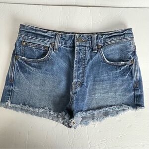 Free people  high-rise Button Fly cut-off jean shorts raw hem‎ size 27